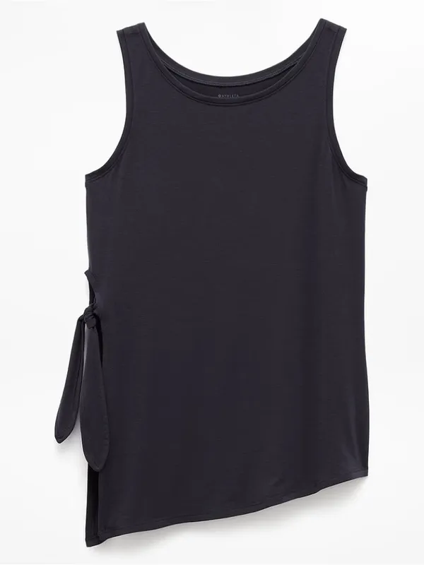New Athleta M Move With Ease Asym Tie Tank Medium Regular Black - Image 6