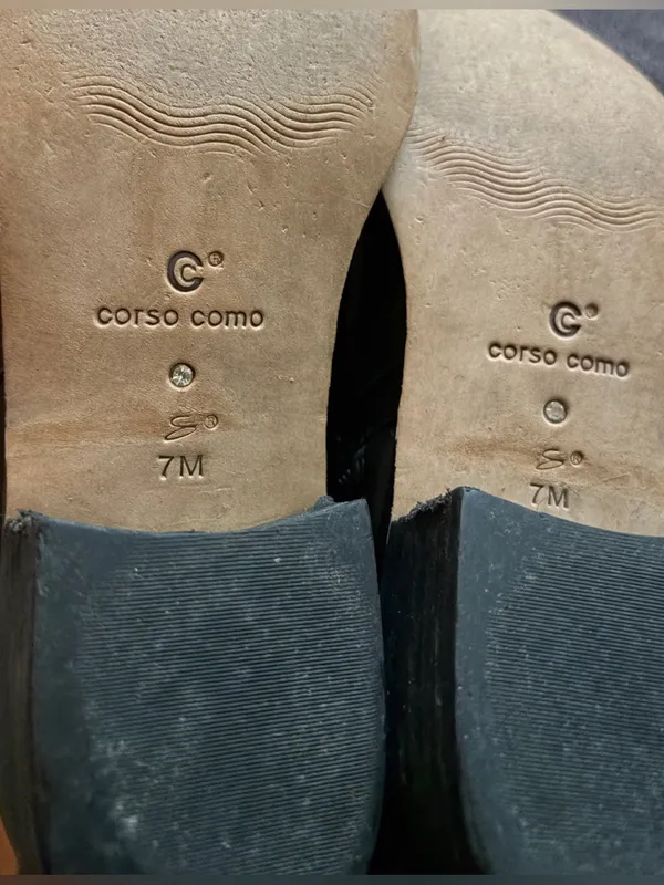 Corso Como Womens Boots Tall US 7 M Black Leather Zip Buckle Riding - Image 6