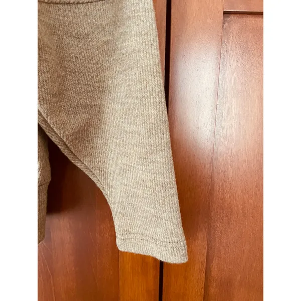 OGL Sweater V-Neck Collar Ribbed Heather Brown Tan Size Small NEW - Image 5