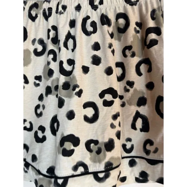 Jaclyn Intimates Pajama Set Womens Small Ivory Animal Print Button Top - Image 12