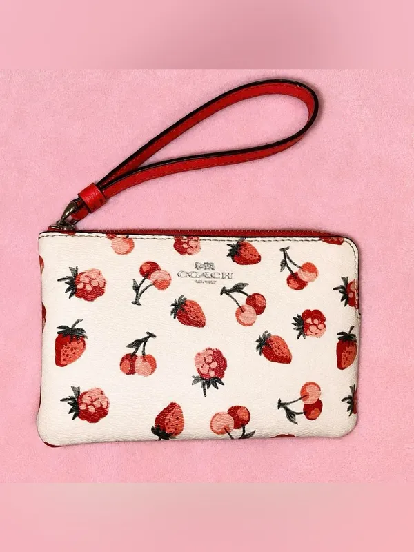 Extremely Rare Coach Fruit Print Wristlet - Image 2