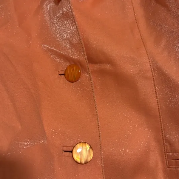 Emanuel Ungaro Parallele made in Italy shimmer Orange satin vintage Blazer 8 - Image 4