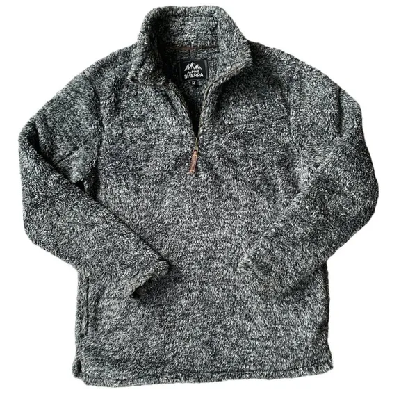 Alpine Sherpa women's M gray quarter zip pullover long sleeve zip up collared - Image 3