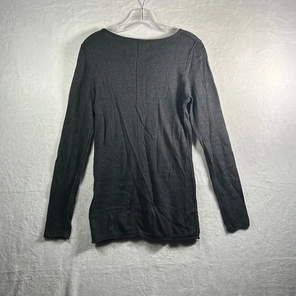 American Eagle Outfitters Gray Long Sleeve Scoop Neck‎ Top Women M Medium - Image 2