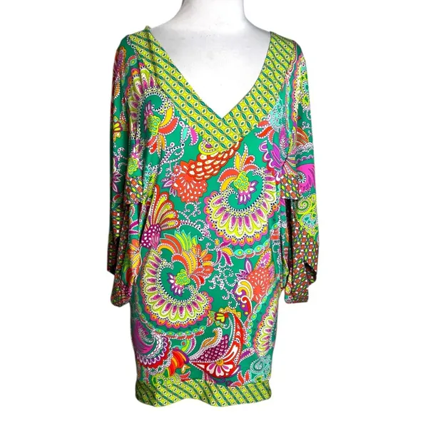 Trina Turk Festival Folkloric Tunic in Multi‎ swim cover up Sz S - Image 4