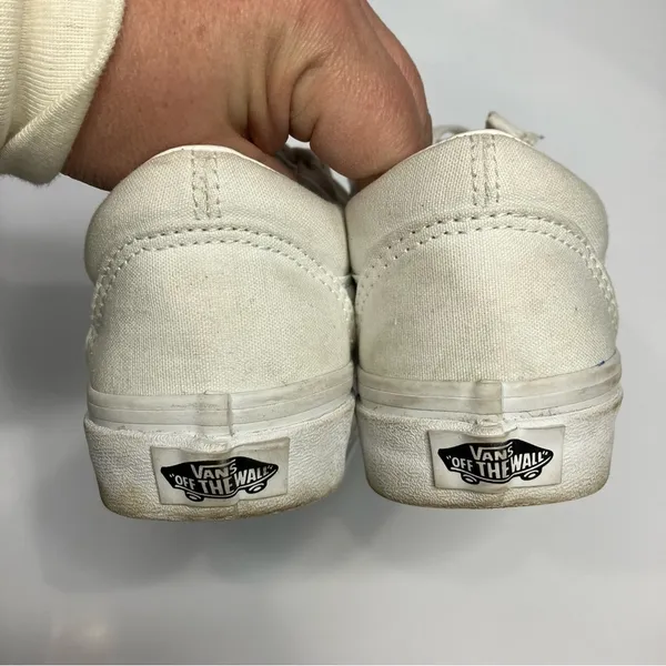 Vans old skool lace up sneakers all white size‎ 6 - Image 4