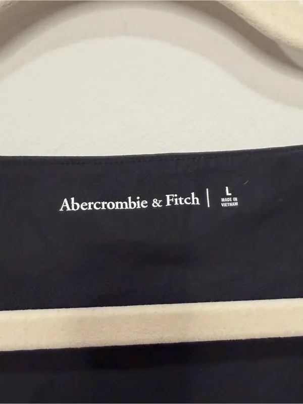 Abercrombie & Fitch Black Square Neck Long Sleeve Top Size Large - Image 2