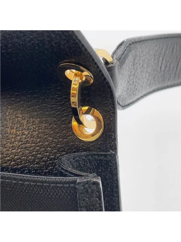 Salvatore Ferragamo Black nylon/leather Shoulder Bag with Gold Hardware - Image 8