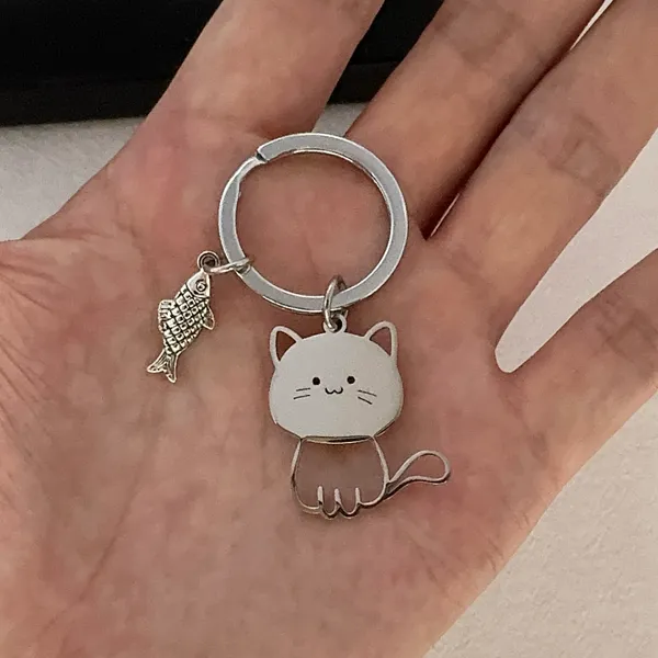 Cat Fish Keychain Charm for Men Women Car Keychain Key Ring Bag Charm - Image 5