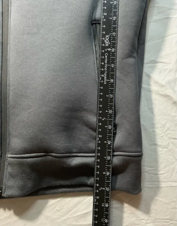 RGSTR Men's Black and Gray Sherpa Lined Zip-Up Coordinates Hoodie Jacket Large - Image 2