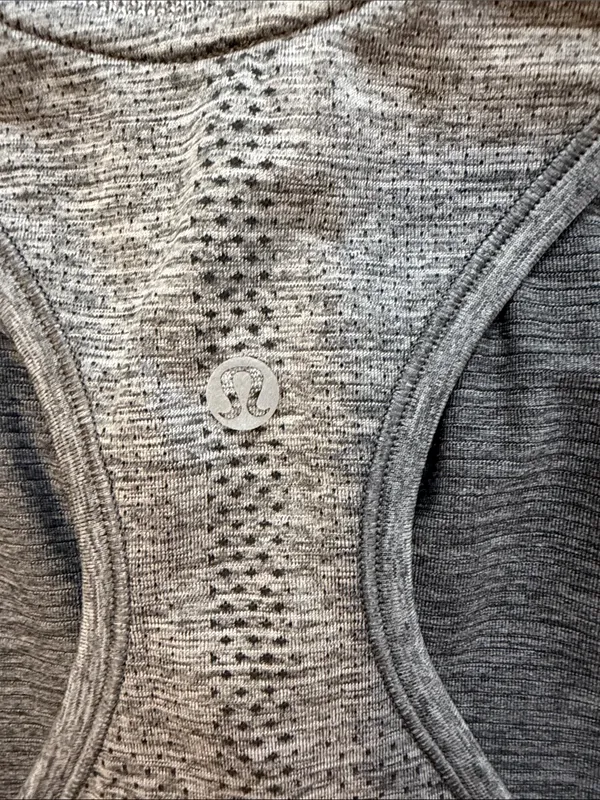 Lululemon 2 Swiftly Speed Sleeveless‎ Henley Heather Gray Workout Gym Yoga Top - Image 9
