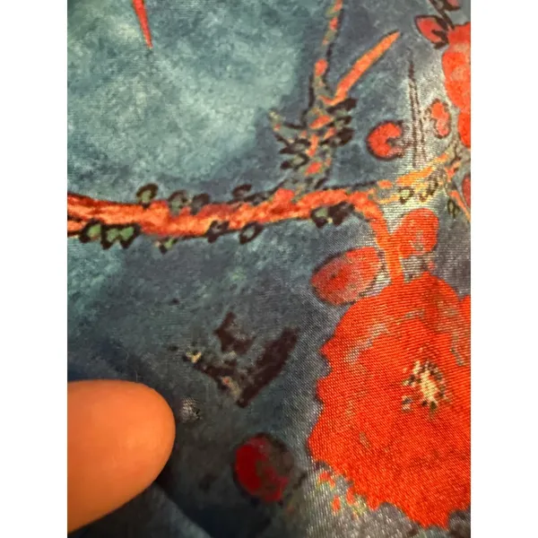 Blue Floral Duster robe Long Sleeve Maxi Kimono Robe Bird boho whimsi Sm dainty - Image 8