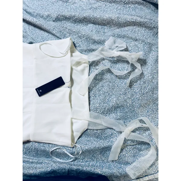 NWT Lulus Size Medium Romantic Celebration White Tie-Strap Bodycon Midi Dress - Image 7