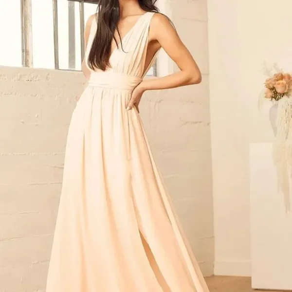 NWT Lulu's Womens Size Small Cream Heavenly Hues Sleeveless Maxi Dress NEW - Image 4