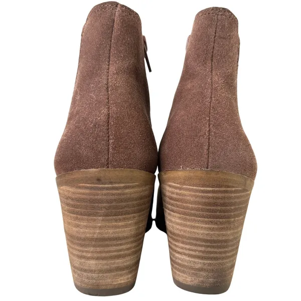 Frye and Co Wedge Booties Womens‎ 7 Brown Suede Pointed Toe Ankle Boots - Image 7