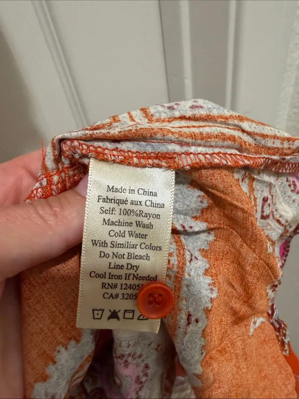 Porridge by Anthropologie Orange Rust Isabel Paisley Boho Mini Dress - XS - Image 6
