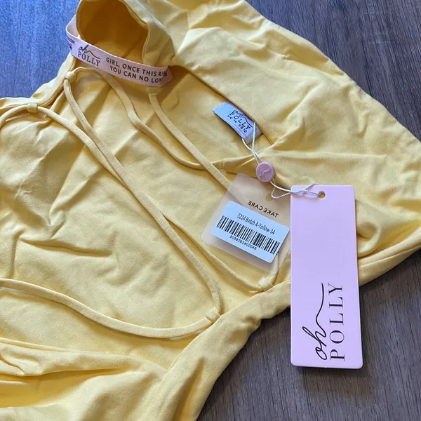 Oh Polly Yellow cut out mini dress! - Image 4