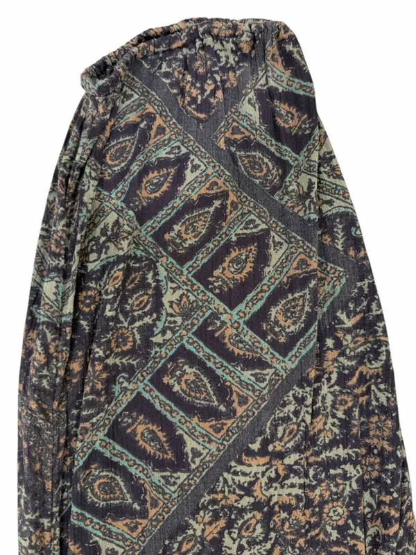 Free People Paisley Smocked Jumper M Boho Chic Balloon Leg Whimsigoth Jumpsuit - Image 9