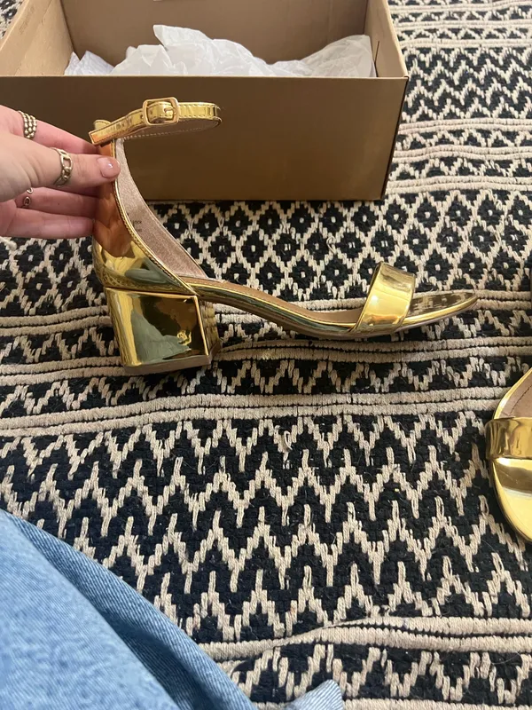 Heels Steve Madden Gold Strappy Metallic - Image 3