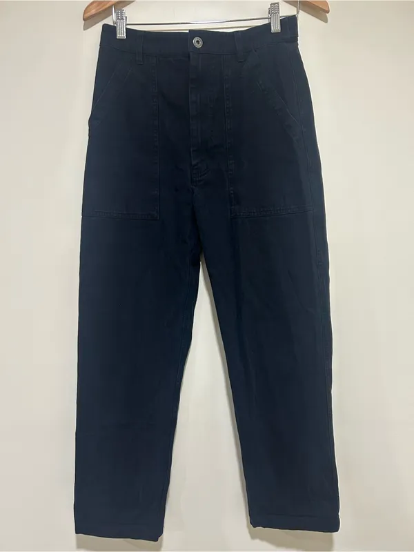 P&CO Womens Service Fatigue Cotton Workwear Denim Pants in Black Size 10 - Image 2