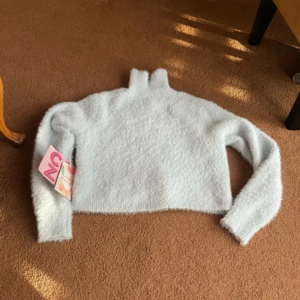 NWT Hazel Moon blue zipped fuzzy sweater XS - Image 12