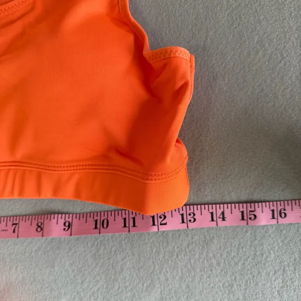 Women's NEW Orange Mesh Racer Back Sports Bra Size XL #260757 - Image 2