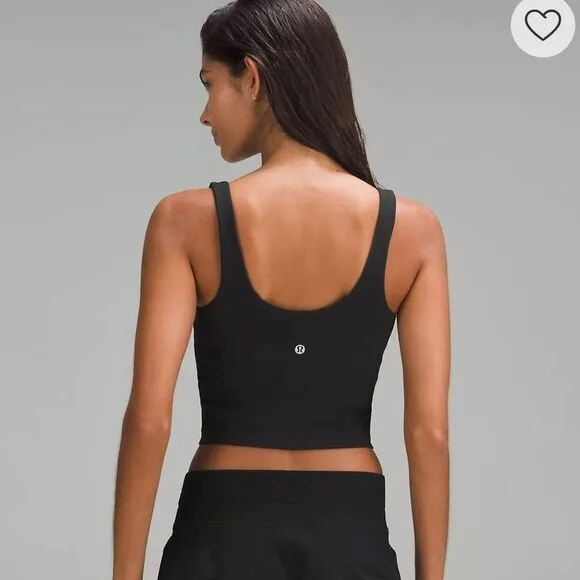 Lululemon Women’s 10 Align Tank Solid Black Fitted Crop Padded Basic Trendy New‎ - Image 7