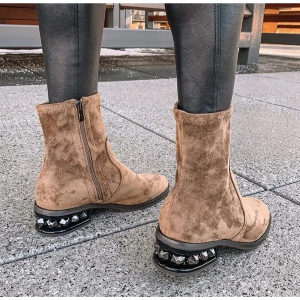 New Without Box Vince Camuto Kelcha Faux Suede Studded Boots Sz 9/40 MSRP $175 - Image 2