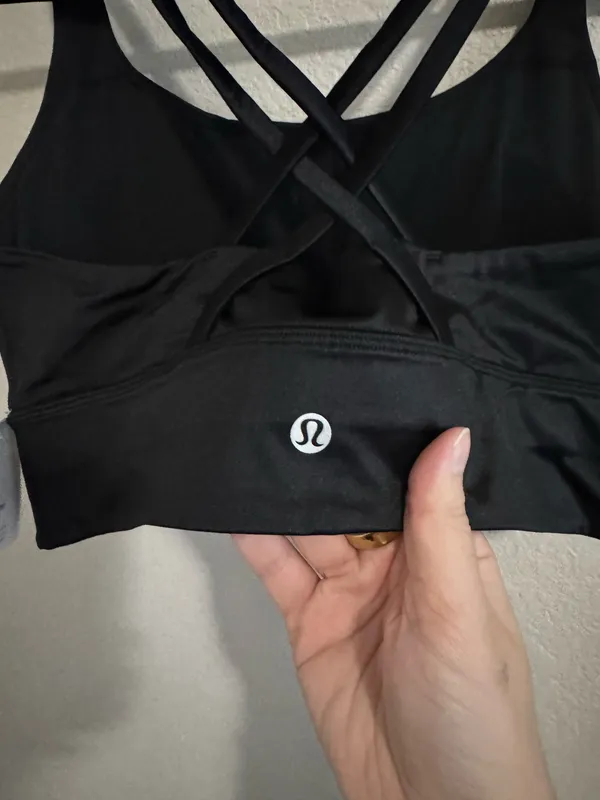 NWT Lululemon x Barry’s Energy Longline Bra 10 Black Shine - Image 5