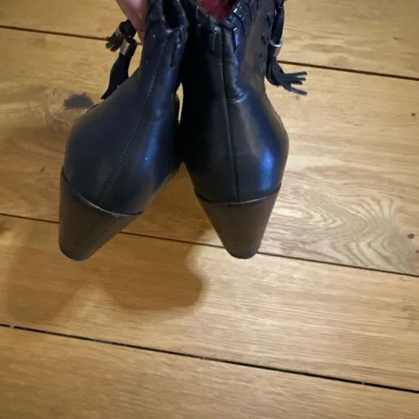Trask Shelby Black Western Leather Ankle Boot Bootie 9.5 Black - Image 10