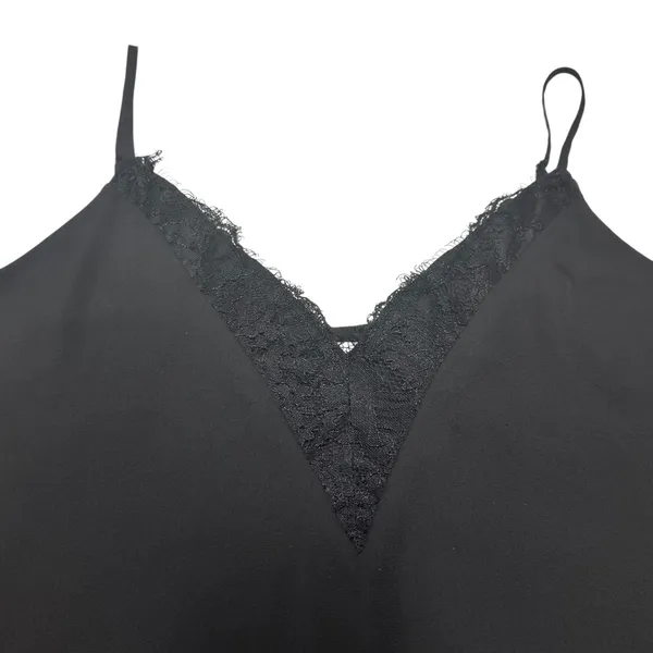 Socialite Lined Lace Trim Cami Black Small - Image 2