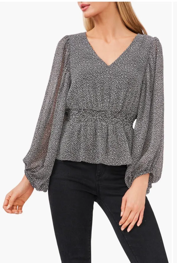 Vince Camuto Blouse V-Neck Long Sleeve XL - Image 2