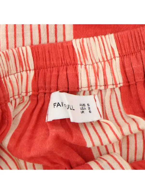 Faithfull The Brand Sun Striped Gauzy Cotton Off Shoulder Orange Maxi Dress 2 - Image 7