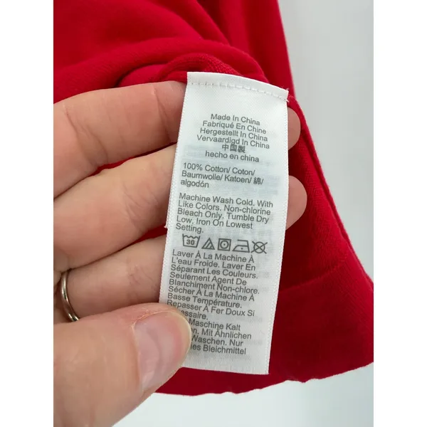 J.Crew Ruffle Neck Sweater Womens M Red Long Sleeve AS298 Preppy Cozy holiday - Image 4