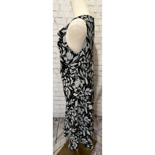 Ann Taylor Women’s Sleeveless Lined Floral Dress Size 10 Print Black Blue - Image 3