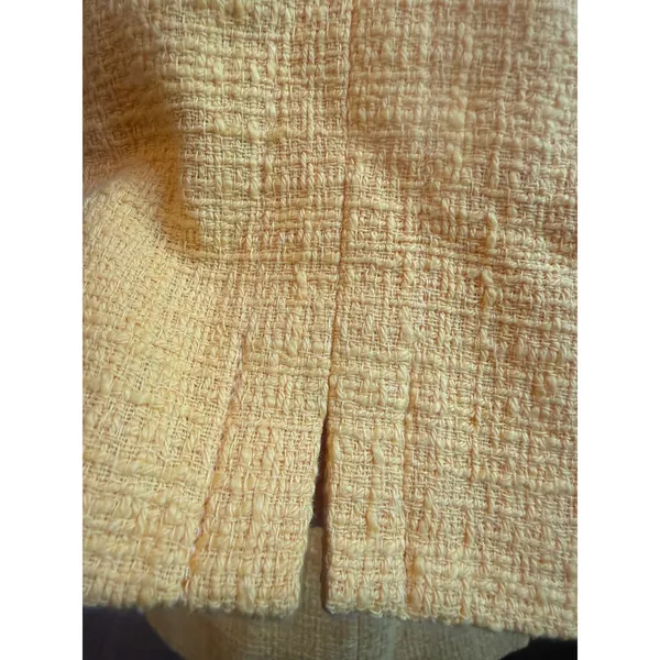 Boden Yellow Textured Tweed Coat colorful Button 14 preppy Y2K retro bright whim - Image 4