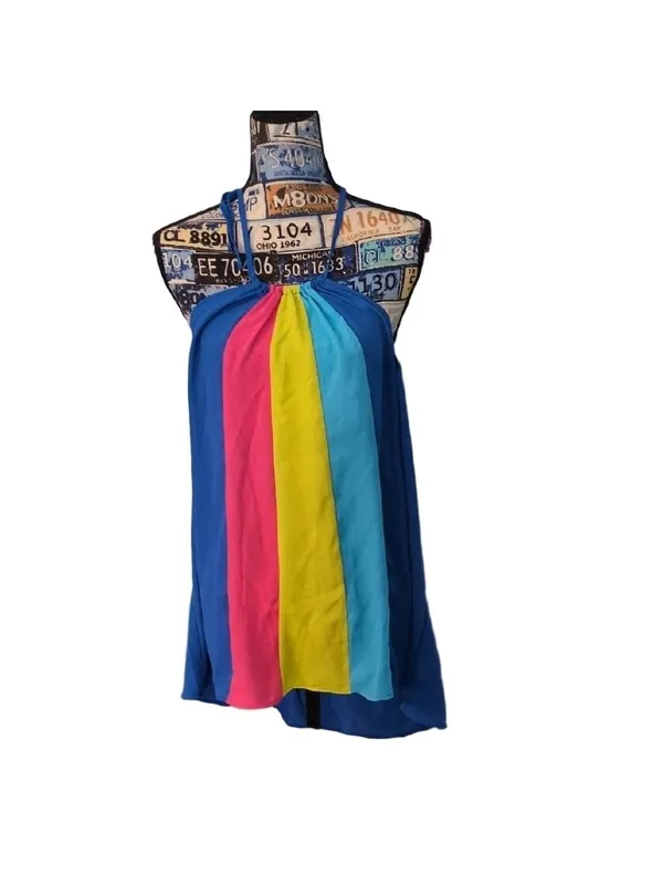 New York & Co Rainbow Halter Top Size XXL - Image 2