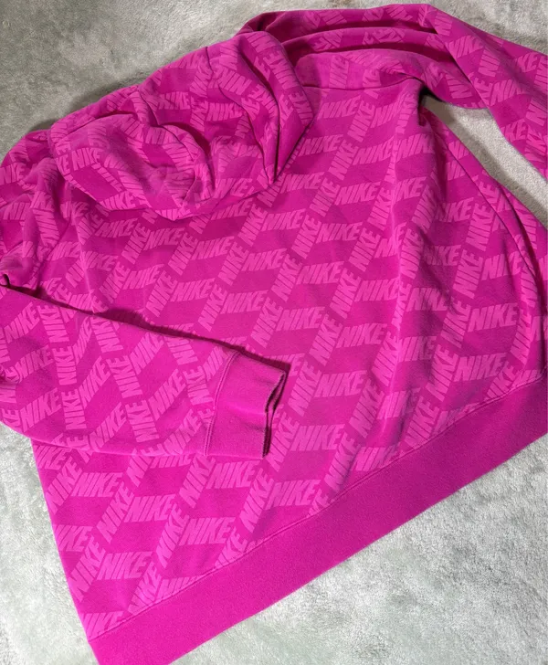Nike Women’s Pink Hoodie Spellout Logo size XL - Image 5