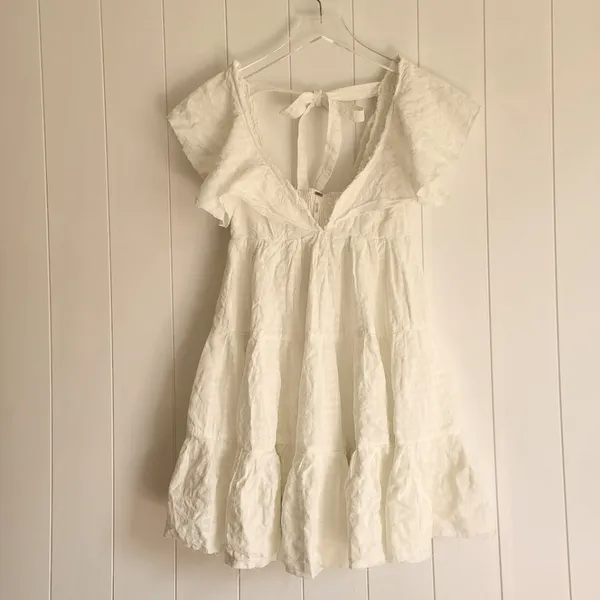 Free People Women's Undone Mini Dress - Ecru Wash Size Small NWT - Image 4