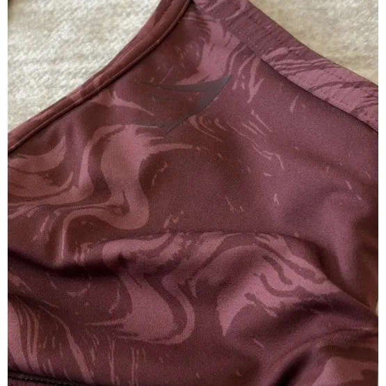 Gymshark GS Power Sports Bra Ruched Training Mesh Marble‎ Print XS - Image 2