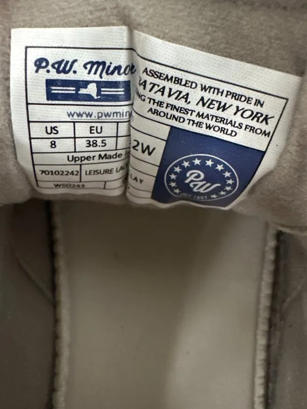 P.W. Minor Womens 8 Khaki Leather Walking Shoes Orthopedic Comfort USA Lace Up - Image 3