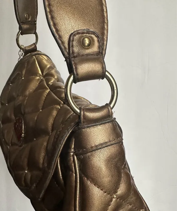 Y2K City UNLTD Quilted Gold Metallic Purse - Image 8