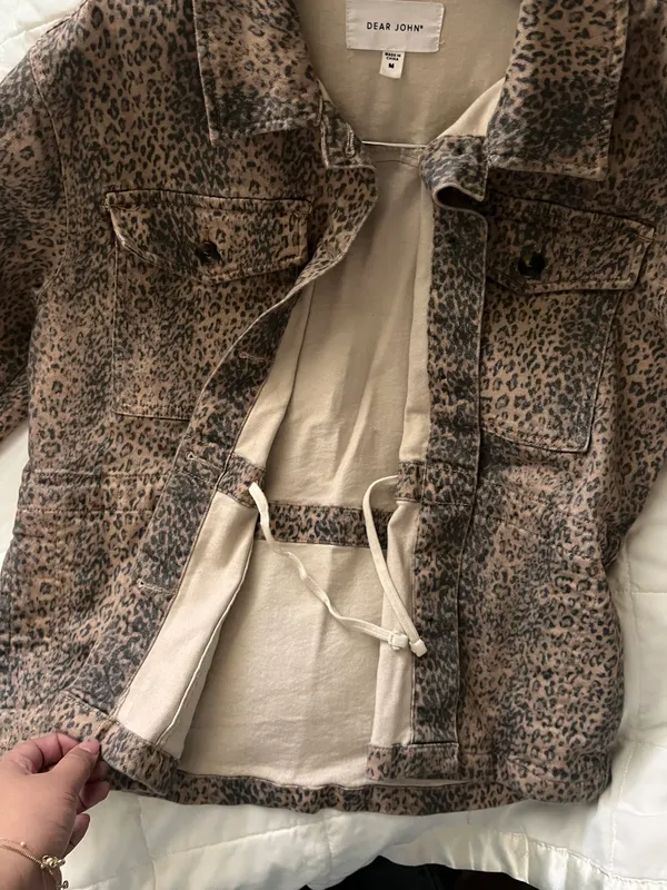 Dear John Leopard Denim Jacket coat animal print - Image 7
