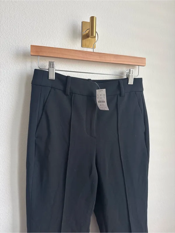 J.Crew Refined Pintuck Pants Black Tailored Trousers NWT Size 0 - Image 6