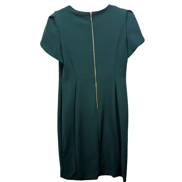 Calvin Klein Dark Green‎ Tulip Sleeve Stretch Crepe Sheath Dress Size 12 - Image 7