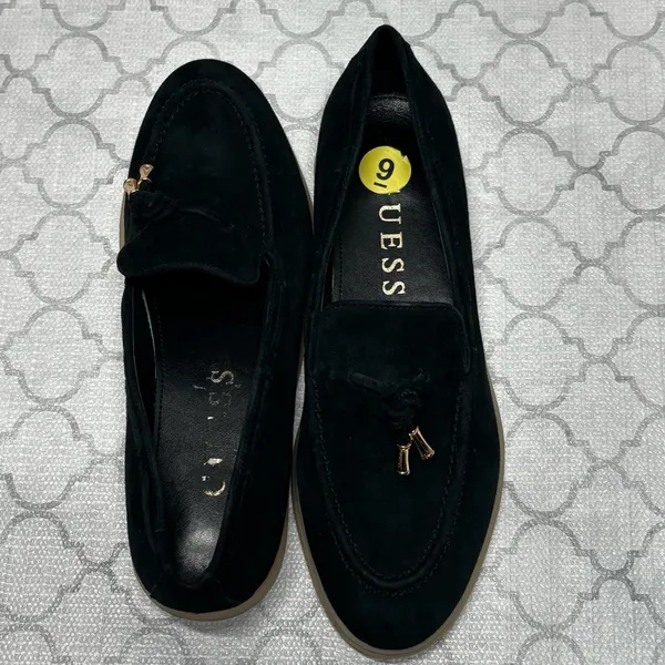 Guess Black Leather Aryana Suede Slip On Loafers Women’s Size 9M - Image 8