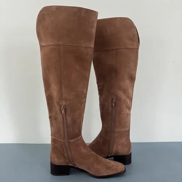 Antonio Melani Rilee Brown Suede‎ Over The Knee Tall Dress Boots - Image 7