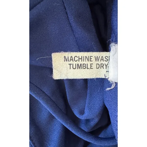 Vintage ‘80s Navy Blue Sleeveless Spaghetti Strap Maxi Dress - Image 7
