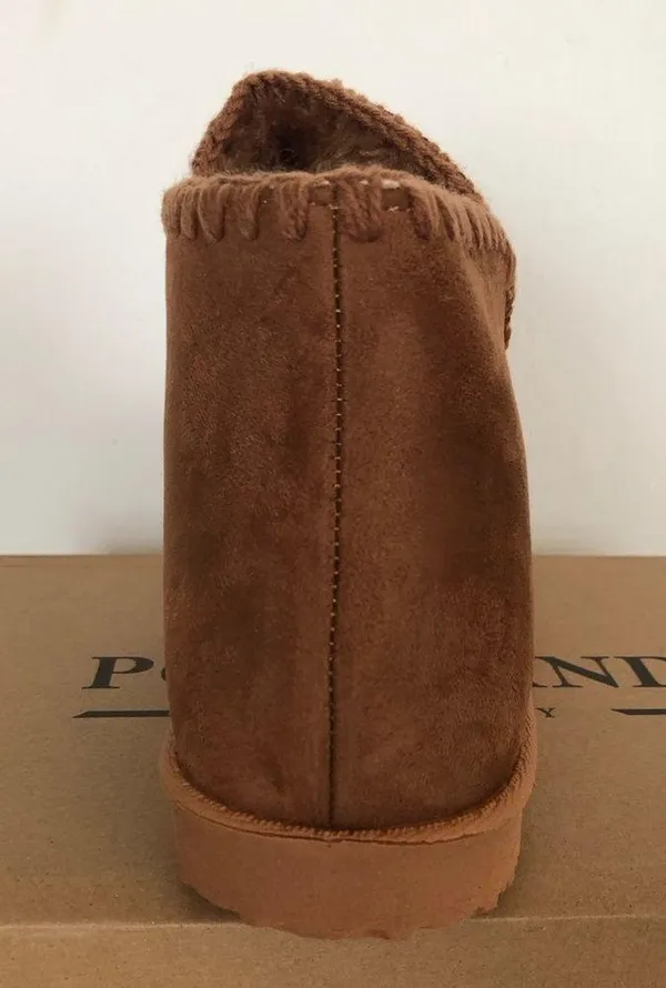 Pacific&Co PORTLAND BOOT COMPANY Size 10 Chestnut Womens Shearling Booties Faux Suede New - Image 6