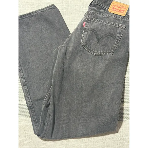 Levis Womens Black Wide Leg High Rise Denim Jeans Size 24 Streetwear Casual - Image 6